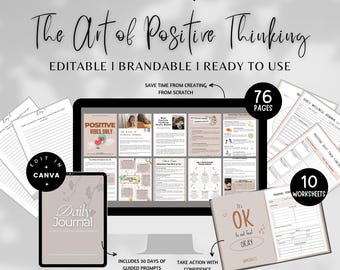 Positive Mindset Guide Done For You Ebook, Success Mindset Ebook, Mindset Coaching Ebook, Self-Growth Workbook, Self-Love & Confidence Guide