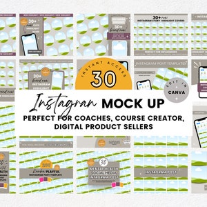 Instagram Content & Instagram Highlight Mock-Up Templates, Social Media Mockup Template, Instagram Post Mockup, Story Highlight Cover Mockup
