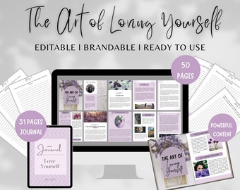 Done For You Self-Love, Self Care, Life Coaching Tools, Journal Prompts, Brandable Coaching Resources, Lead Magnet Coaching Template, Canva