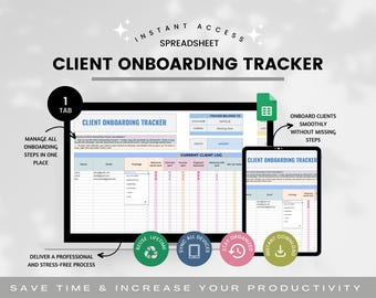 Client Onboarding Tracker Spreadsheet for Coaches, Client Tracker & Management Spreadsheet, CRM, Coaching Tracker, Client List,Coach Planner