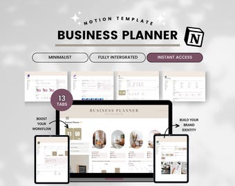 Notion Business Template, Business Dashboard for Coach, Marketing Branding, Business Hub, Business Template Finances, CRM Client Tracker