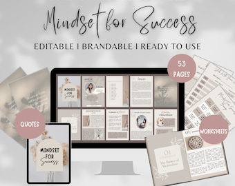 Done For You Success Mindset eCourse, Mindfulness Course, Editable Canva, Life coaching tools, Mental Health, Coach Ebook Template, Ebook