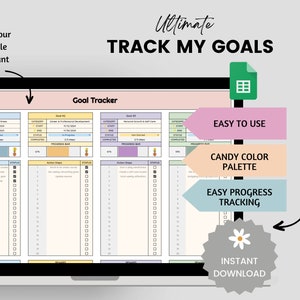 Digital Goal Planner Google Sheet Spreadsheet, Goal Tracker Spreadsheet ...