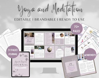 Done For You Yoga and Meditation Brandable Coaching Program,Workbook,Ebook, Content for Health Coaches, Wellness, Meditation Coach, Canva