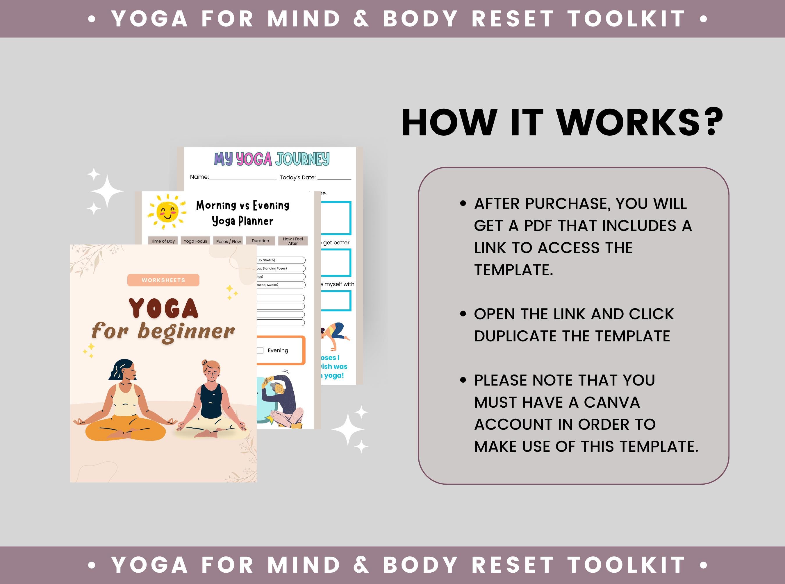 Yoga Routine On Paper Yoga Worksheet, Yoga Journal Printable, Digital Mindfulness Planner ...