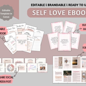 Self Love Canva Template Done for You Brandable Ebook, Self Love ...