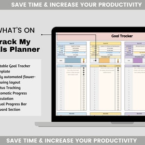 Digital Goal Planner Google Sheet Spreadsheet, Goal Tracker Spreadsheet ...