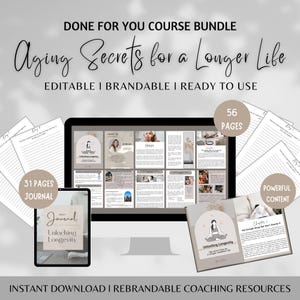 Segreti dell'invecchiamento fatti per te eCourse brandizzabile, eBook di cura di sé, strumenti di life coaching, anti-invecchiamento, spunti per il diario, più giovane, gioventù, amore per se stessi