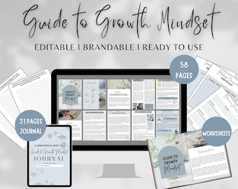 Done For You Guide to Growth Mindset Ebook, Editable, Rebrandable, Lead Magnet, Canva Templates, Life Coach, Workbook, Goal Coach, Journal
