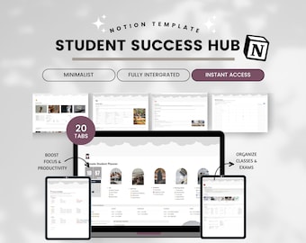 Student Planner Notion Template, Academic Planner, Notion University Planner, Assignment Tracker, Student life organizer, Study planner