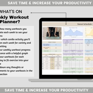 Weekly Workout Planner Spreadsheet, Weekly Fitness Planner, Digital Fitness Tracker, Weight Loss, Exercise Template for Coaches, Wellness image 2