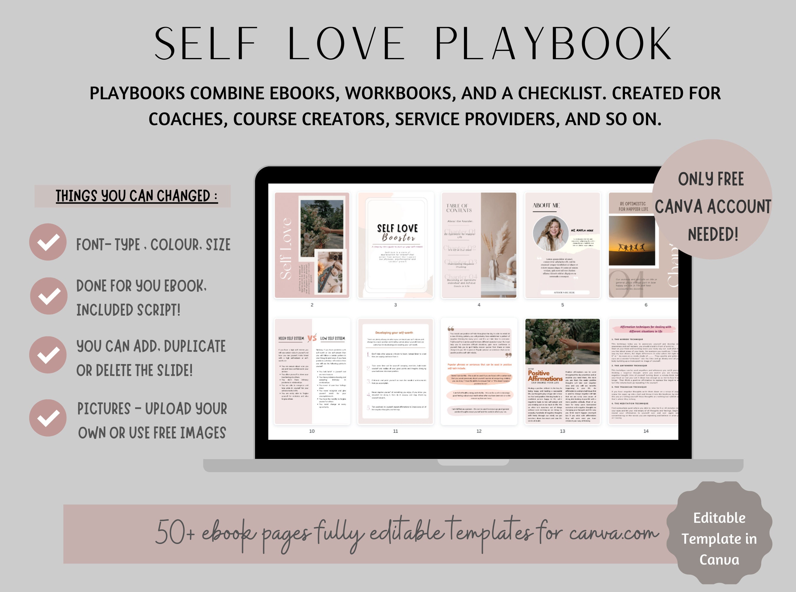 Self Love Canva Template Done for You Brandable Ebook Self - Etsy