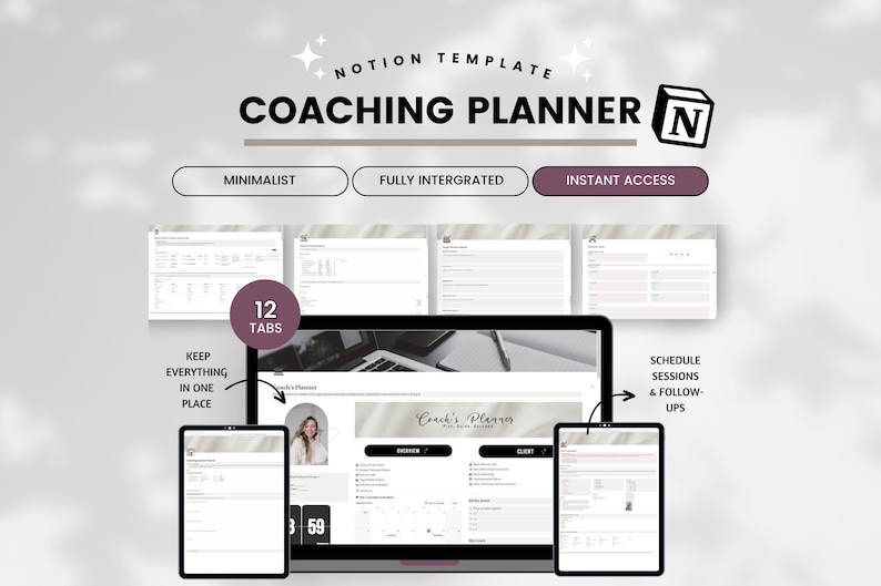 Coaching Client Portal Notion Template, Coaching Session Planner, Coach ...