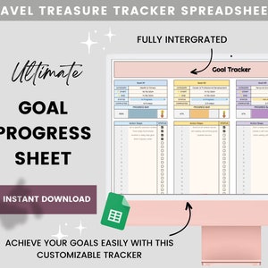 Digital Goal Planner Google Sheet Spreadsheet, Goal Tracker Spreadsheet ...