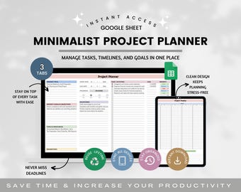 Google Sheet-mall för flerprojektsspårning, projektplanerare, projektledningsverktyg, uppgiftsprojekt, att-göra-lista för spårare, att-göra-arbetsplanerare