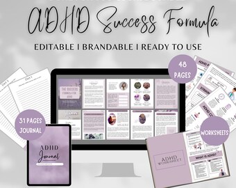 ADHD Success Formula Done For You Ebook, Content for ADHD Coach, Life Coach, Wellness Coach, Meditation Coach, ADHD therapist, Psychologists