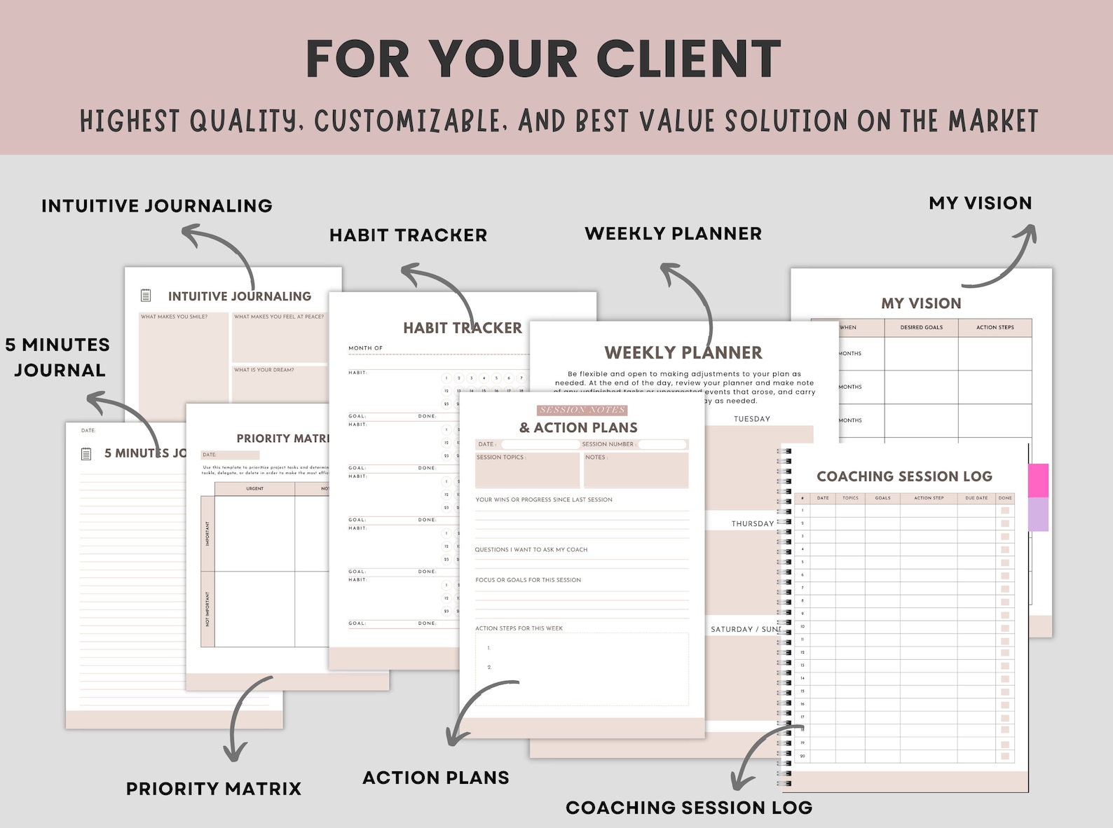 Coaching Session Canva Worksheets, Client Session, Coaching Toolkit ...