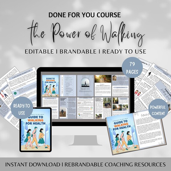 Walking For Weight Loss Done For You Ebook, Walking Fitness Guide, Fitness For Beginners, Wellness Guide, Healthy Lifestyle, Fitness Coach