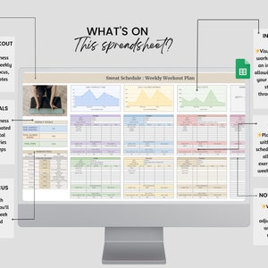 Weekly Workout Planner Spreadsheet, Weekly Fitness Planner, Digital Fitness Tracker, Weight Loss, Exercise Template for Coaches, Wellness image 3