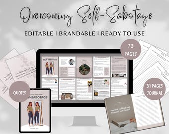 Self Sabotage Done for You Course Ebook, Self-Limiting Ebook, Self Sabotage Journal, Inner Critic Course, Toolkits for Life & Mindset Coachs