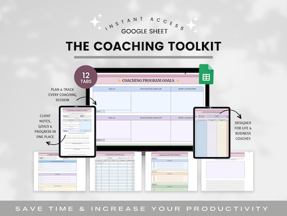 Coaching Session Spreadsheets, Google Sheet Coaching Toolkit, Coaching Worksheets Spreadsheet, Client Session Tracker,Life Coach Spreadsheet