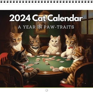 2024 Cat Art Calendar: Funny Iconic Masterpieces Wall Calendar