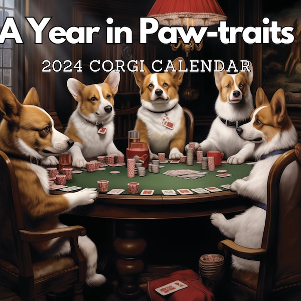 2024 Corgi Art Calendar: Funny Iconic Masterpieces Reimagined Wall Calendar