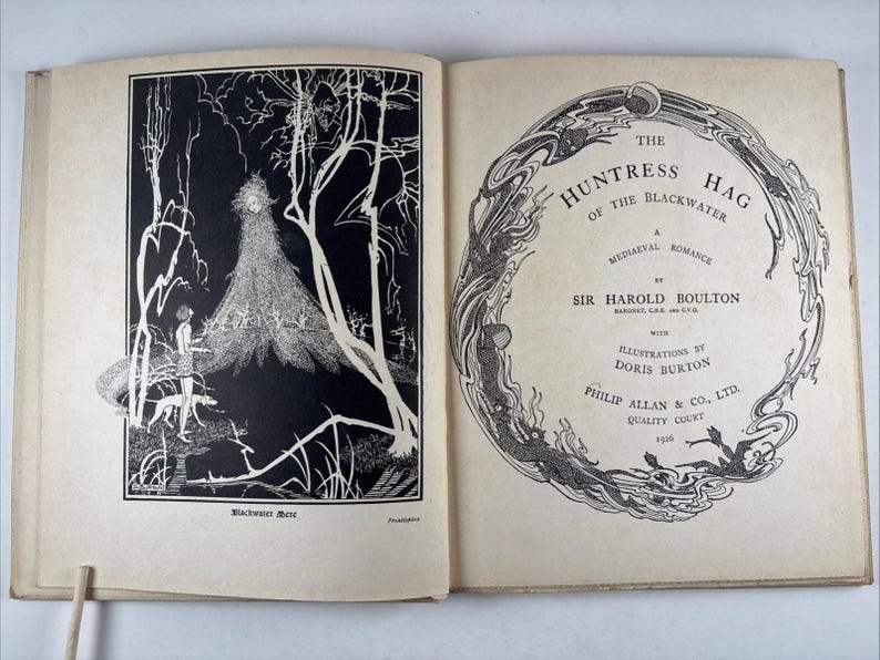 Die Jägerin vom Blackwater 1926 Sir Harold Boulton First Ed. Illustrierte Keltische Dämmerungsliteratur Seltene Schottische Mythologie Bild 1
