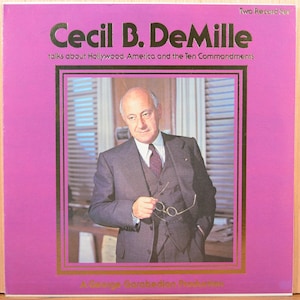 Cecil B. DeMille Talks Hollywood America The Ten Commandments 2-LP Mark 56 NEW