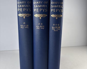 Diary of Samuel Pepys 1952 Complete Set 8 Vols in 3 Bell UK thin India Paper Ed. British History Books 17th Century Journal England