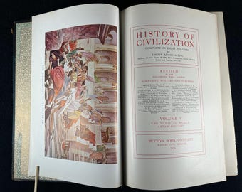 History of Civilization & Progress 1913 Emory Allen HC Development Aryan Race Early 20th Century Sociology  Western Historical Society