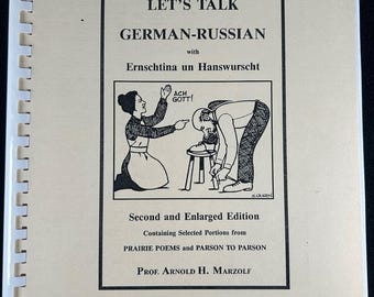 Let's Talk German-Russian 1990 Prof. Arnold Marzolf Prairie Poems Parson North Dakota History Black Sea Germans Mid-Century Folk