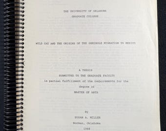 Wild Cat & the Origins of the Seminole Migration to Mexico 1988 Susan A. Miller Mexican Borderlands History Native American Migration