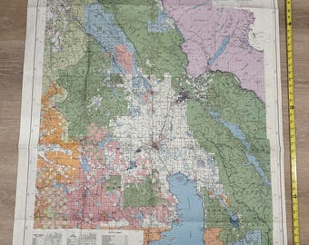 Flathead National Forest Montana 1991 Visitors Map Glacier National Park 1990s Topographic Map Montana Cabin Decor Vintage Forest Service