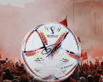 Darwin Nuñez Signed World Cup Football Soccer Ball Liverpool and Uruguay Star