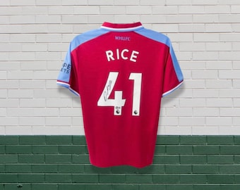 Declan Rice #41 Signed West Ham United Soccer Jersey