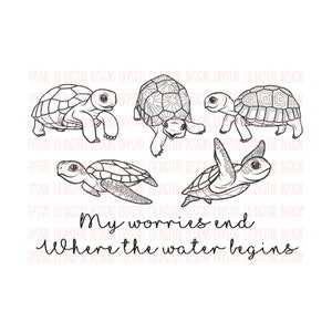 My Worries End Where The Water Begins PNG Digital Design Download