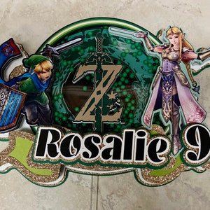 Zelda cake topper Zelda birthday birthday decorations Zelda party decor party favors