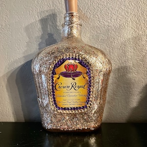 Bedazzled Glitter Lighted Crown Royal Bottle