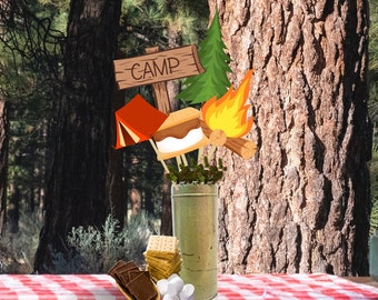 Camping Centerpiece Sticks: Wilderness Adventure Party Decor