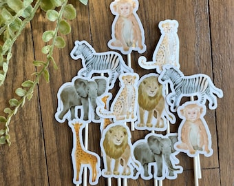 Safari Animal Cupcake Toppers: Jungle Party Decor