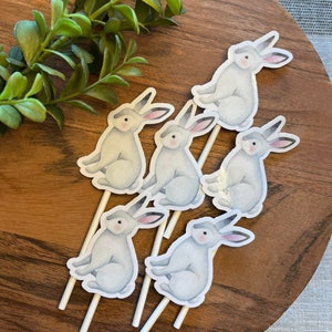 Bunny Cupcake Toppers: Woodland Animal Party Picks