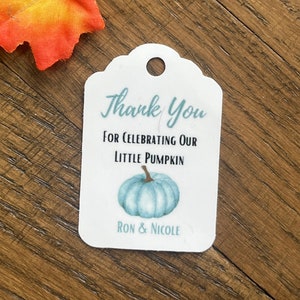 12 Little Pumpkin Tags, Thank You, Fall Baby Shower, First Birthday, Little Pumpkin, Boy, Girl, Baby