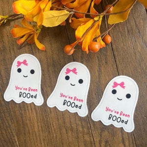 12 Personalized You&#39;ve Been Booed Halloween Stickers, Favor Tags