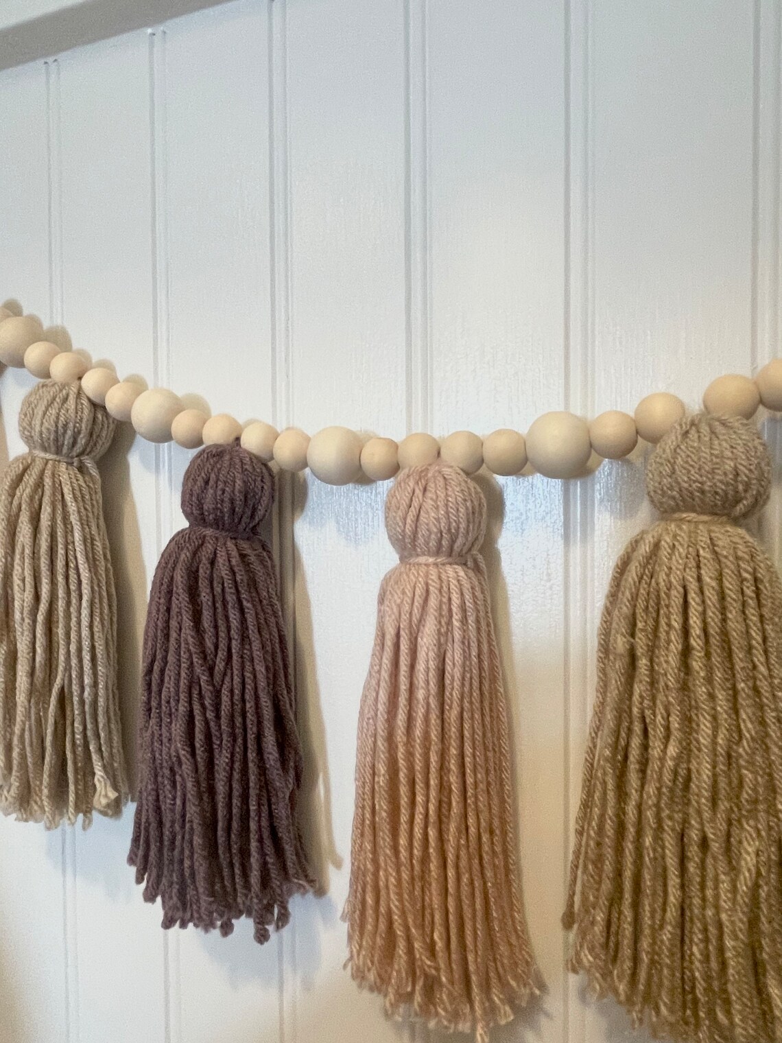 Blush and Plum Tassel Garland Wall Decor Garland for Fireplace Boho