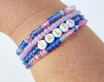 Salty Mermaid Bracelet: Pastel Seed Bead Stacking Bracelet