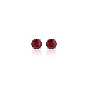 Natural Ruby Stud Earring in Sterling Silver, Ruby Jewelry, Birthstone Earring, July Birthstone Earring, Gift for her