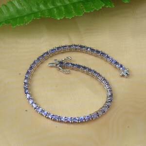AAAA Tanzanite Tennis Bracelet in Sterling Silver, Tanzanite Bracelet, Tanzanite Jewelry, Gemstone Bracelet, Gift for Her