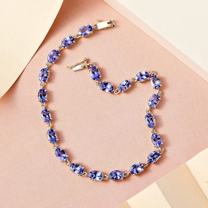 AAAA Tanzanite Tennis Bracelet in Sterling Silver, Tanzanite Bracelet, Tanzanite Jewelry, Gemstone Bracelet, Gift for Her