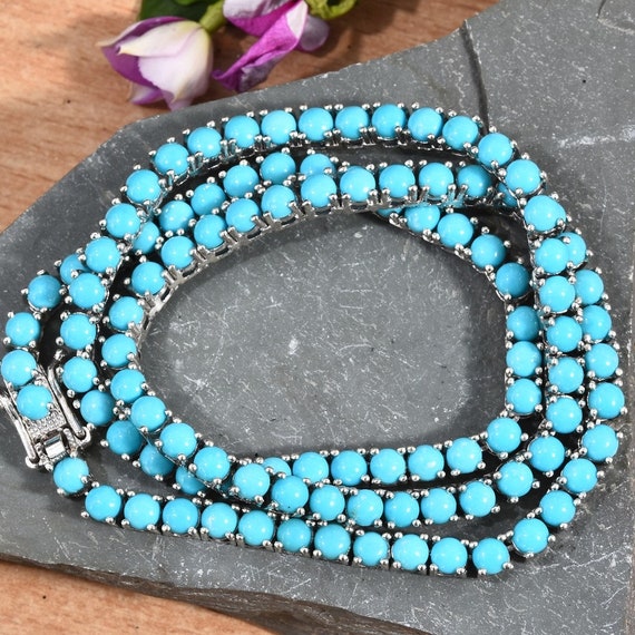 Turquoise tennis necklace discount